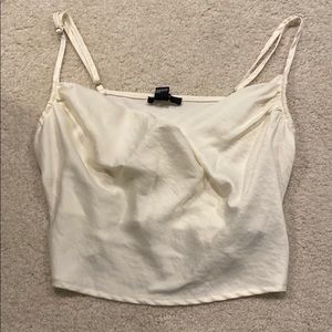 Cowl neck silk tank top